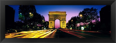 Framed France, Paris, Arc de Triomphe (night) Print