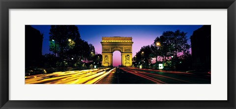 Framed France, Paris, Arc de Triomphe (night) Print