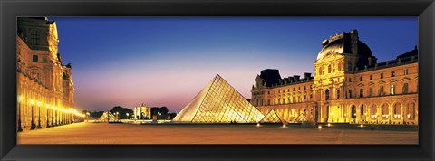 Framed Louvre, Paris, France at Dusk Print