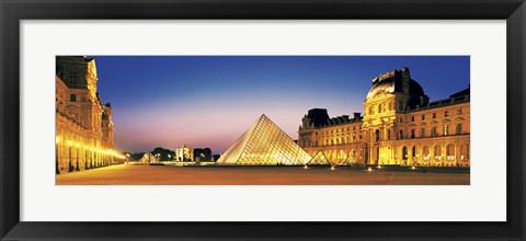 Framed Louvre, Paris, France at Dusk Print