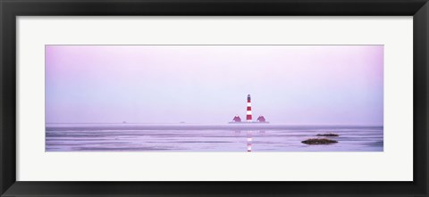 Framed Lighthouse Westerhever North Sea Germany Print