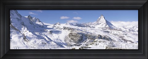 Framed Snow Covered Slopes, Matterhorn Switzerland Print