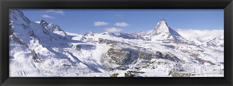 Framed Snow Covered Slopes, Matterhorn Switzerland Print