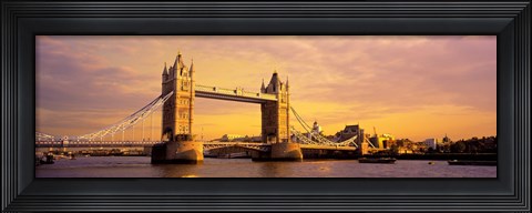 Framed Tower Bridge London England with Orange Sky Print
