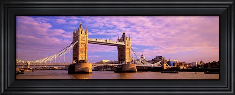 Framed Tower Bridge London England with Purple Sky Print