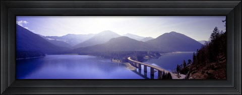 Framed Bridge Sylvenstein Lake Germany Print