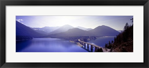 Framed Bridge Sylvenstein Lake Germany Print