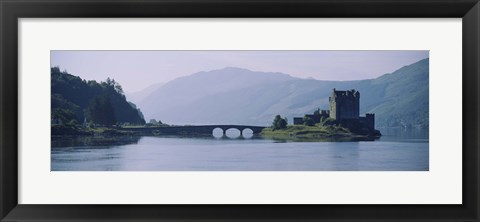 Framed Castle at the lakeside, Eilean Donan Castle, Loch Duich, Highlands Region, Scotland Print