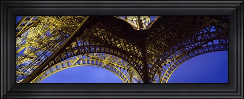 Framed France, Paris, Eiffel Tower, from below Print