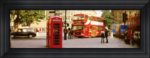 Framed Phone Box, Trafalgar Square Afternoon, London, England, United Kingdom Print
