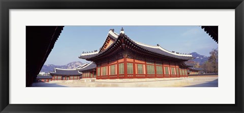 Framed Courtyard of a palace, Kyongbok Palace, Seoul, South Korea, Korea Print