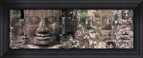 Framed Stone Faces Bayon Angkor Siem Reap Cambodia Print