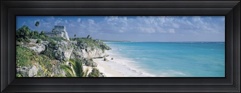 Framed El Castillo, Quintana Roo Caribbean Sea, Tulum, Mexico Print