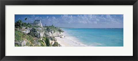 Framed El Castillo, Quintana Roo Caribbean Sea, Tulum, Mexico Print