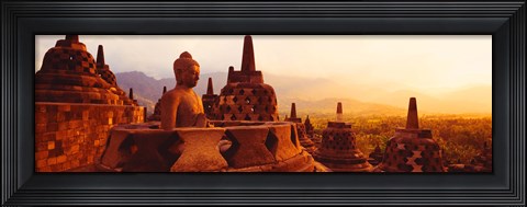 Framed Borobudur Buddhist Temple Java Indonesia Print