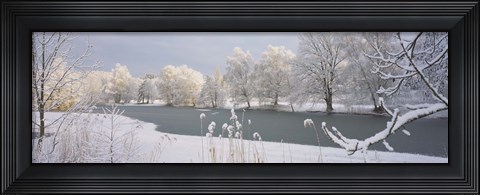 Framed Lake Schubelweiher Kusnacht Switzerland Print