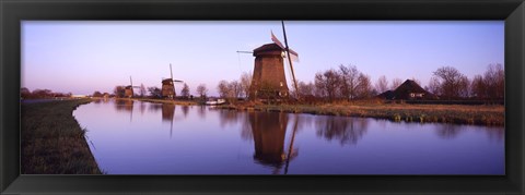 Framed Windmills Schemerhorn The Netherlands Print