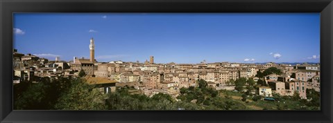 Framed Buildings in a city, Torre Del Mangia, Siena, Tuscany, Italy Print