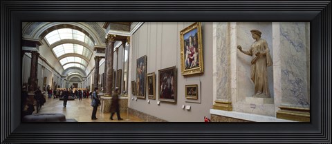 Framed Tourists in an art museum, Musee Du Louvre, Paris, Ile-De-France, France Print