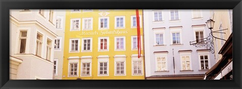 Framed Austria, Salzburg, Mozart&#39;s Birthplace, Low angle view of the apartments Print