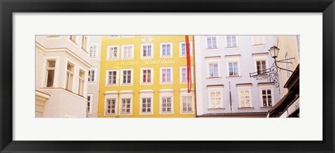 Framed Austria, Salzburg, Mozart&#39;s Birthplace, Low angle view of the apartments Print