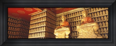 Framed Buddhas Wat Xien Thong Luang Prabang Laos Print