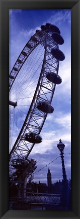 Framed Low angle view of the London Eye, Big Ben, London, England Print