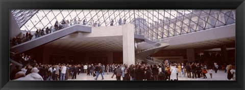 Framed Tourists in a museum, Louvre Museum, Paris, France Print