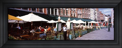 Framed Group of people in a restaurant, Bruges, Belgium Print