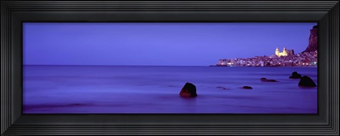Framed Cefalu At Dusk, Sicily, Italy Print