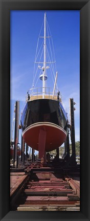 Framed Low angle view of a sailing ship at a shipyard, Antigua Print