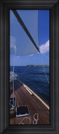 Framed Sailboat racing in the sea, Grenada Print