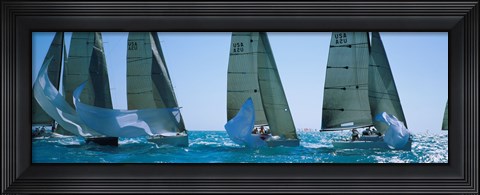 Framed Sailboats, Key West, Florida Print