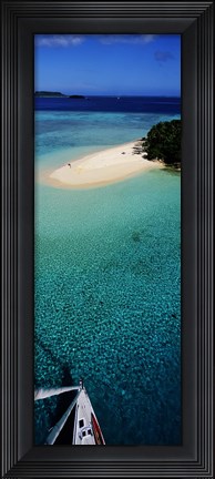 Framed Island With Boat Tonga South Pacific Print
