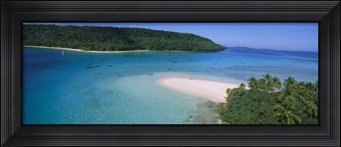 Framed Aerial view of the beach, Tonga Print