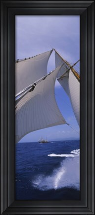 Framed Low angle view of a sailboat&#39;s mast Print