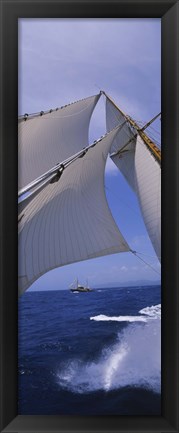 Framed Low angle view of a sailboat&#39;s mast Print