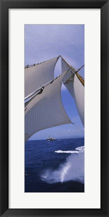 Framed Low angle view of a sailboat&#39;s mast Print