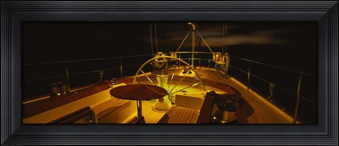 Framed Yacht cockpit at night, Caribbean Print