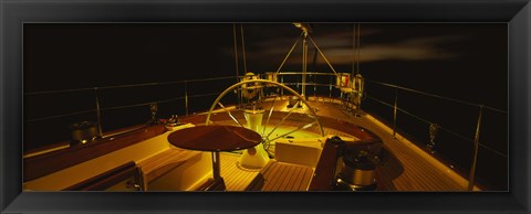 Framed Yacht cockpit at night, Caribbean Print