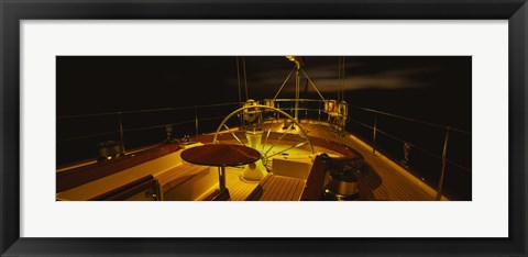 Framed Yacht cockpit at night, Caribbean Print
