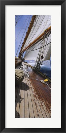 Framed Close-up of a sailboat deck Print