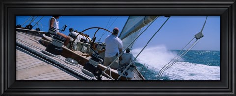 Framed Group of people racing in a sailboat, Grenada Print