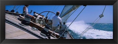 Framed Group of people racing in a sailboat, Grenada Print