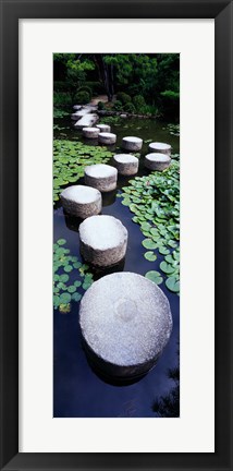 Framed Shrine Garden, Kyoto, Japan Print