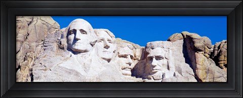 Framed Mount Rushmore, South Dakota (white) Print