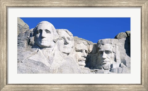 Framed Mount Rushmore in White Print