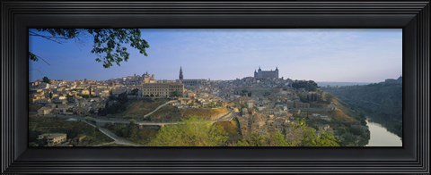 Framed Aerial View Of A City, Toledo, Spain Print