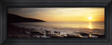 Framed Sunset over the sea, Celtic Sea, Wales Print