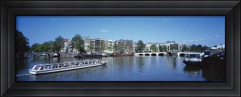 Framed High angle view of a ferry in a lake, Amsterdam, Netherlands Print